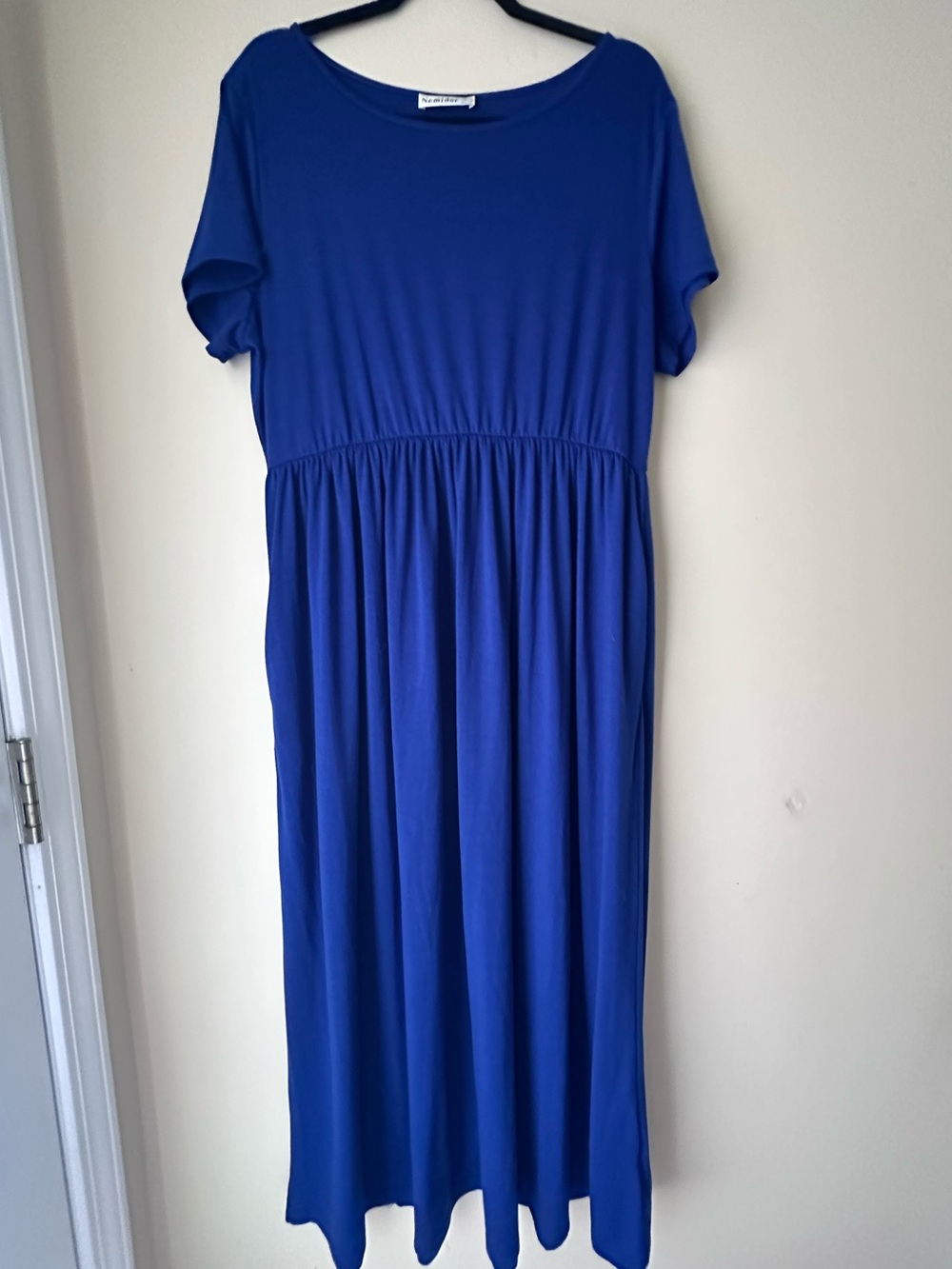 Women’s Royal Blue Maxi Dress - Casual Elastic Waist